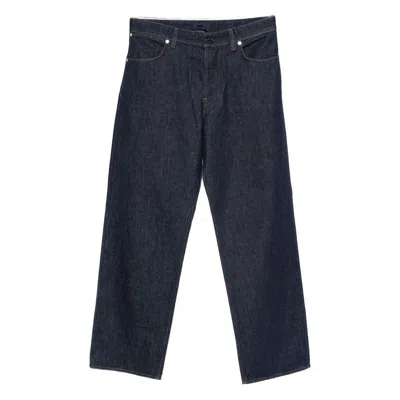 Stone Island Wide-leg Trousers With Belt Loops And Five Pockets In Blue