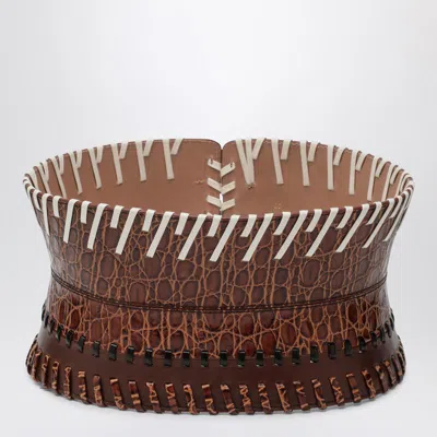 Dries Van Noten Light Corset Belt In Brown