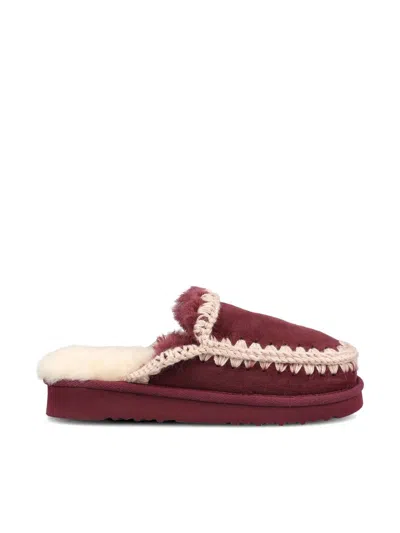 Mou Eskimo Slipper Slipper-mule In Bordeaux Suede In Burgundy