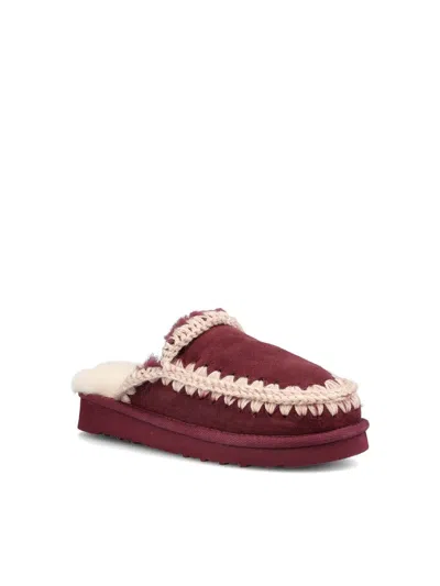 Mou Eskimo Slipper Slipper-mule In Bordeaux Suede In Burgundy