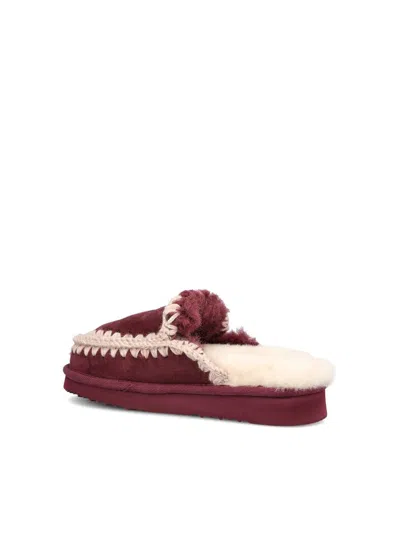 Mou Eskimo Slipper Slipper-mule In Bordeaux Suede In Burgundy