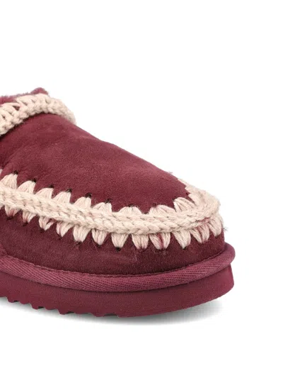 Mou Eskimo Slipper Slipper-mule In Bordeaux Suede In Burgundy