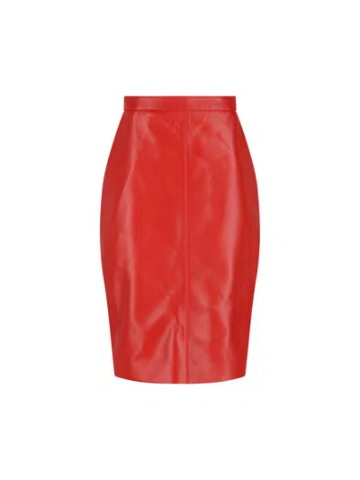 Saint Laurent Zip Skirt In Multi
