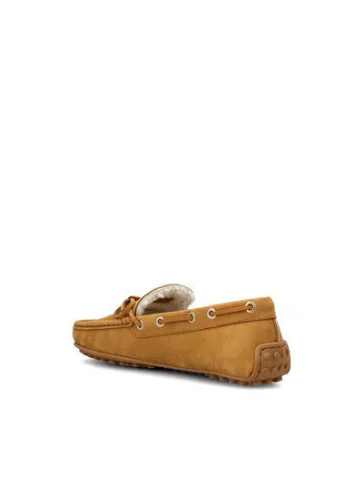 Tod's City Gommino Nubuck Loafers In Brown