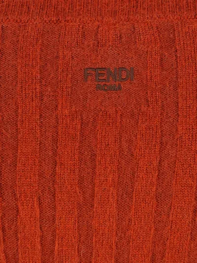 Fendi Gradient Mohair And Wool High-waisted Midi Skirt Clothing In Multi