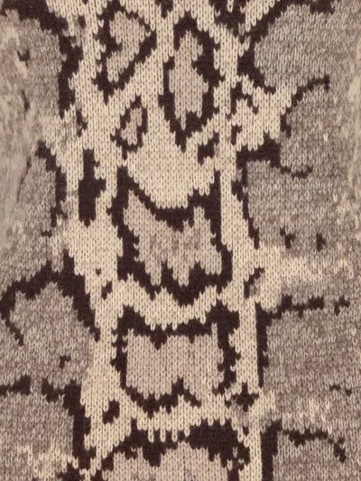 Valentino Kaschmirkleid Mit Animalprint Und Federn Frau Animalier S In Multi