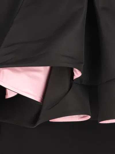 Valentino One-shoulder Long-sleeve Ruffle Mini Dress In Black