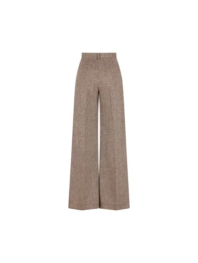 Valentino Straight-leg Tailored Pants In Brown