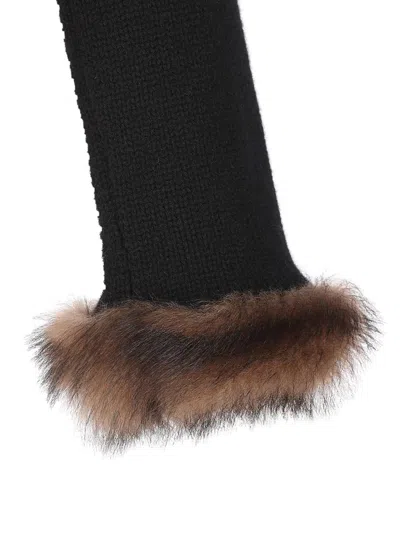 Valentino Shearling-trimmed Cashmere Jacket In Black