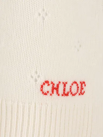 Chloé Chloe Pointelle Wool And Cashmere Miniskirt In Neutral