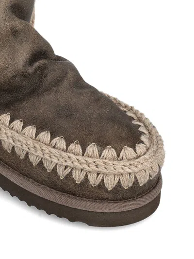 Mou Crochet-trim Boots In Gray