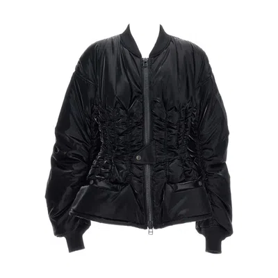 Junya Watanabe High-shine Bomber Jacket Front Pockets In Black