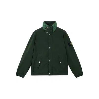 Stone Island Coach Jacket With Anti-drop And Snap Pockets In Green