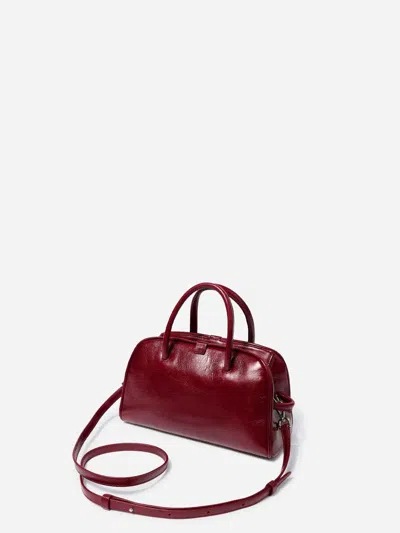 Jacquemus Le Petit Tourism In Shiny Vintage-finished Leather Bags In Black