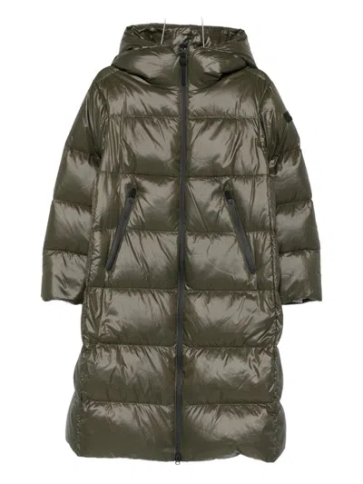 Peuterey Hooded Parka Coat In Green