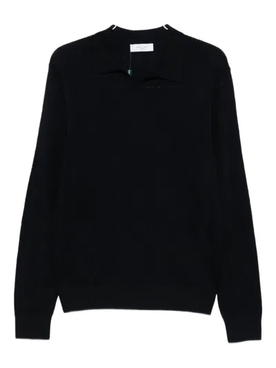 Boglioli Polo-collar Wool T-shirt In Multi