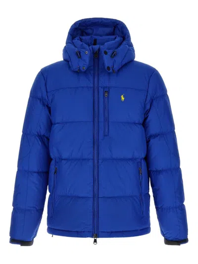 Polo Ralph Lauren Blue Polyester Down Jacket In Blue