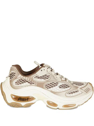 Ash Suede Platform Sneakers In White