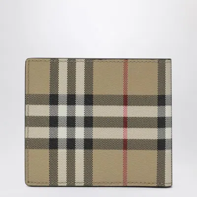 Burberry Beige Check Pattern Bi-fold Wallet Men