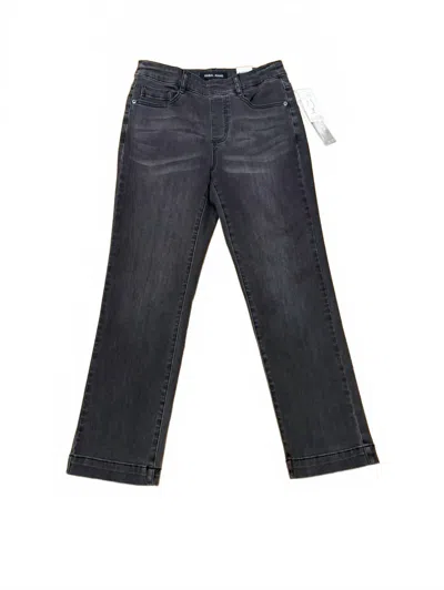 Tribal Women's Audrey Pull-on Crop Jean 26" In Black Mist In Blue