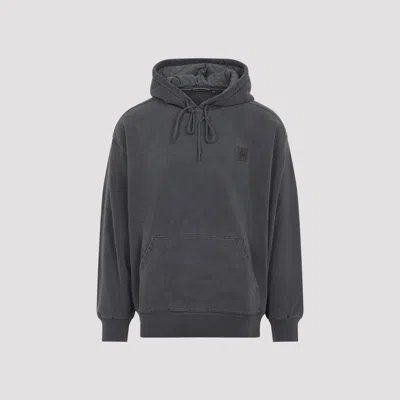 Carhartt Hooded Cotton Vista Sweater With Tonal Details And Logo Patch In Gray