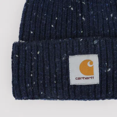 Carhartt Wip Speckled Jupiter Blue Wool Anglistic Beanie In Blue