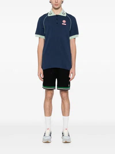 Casablanca Polo With Logo In Blue