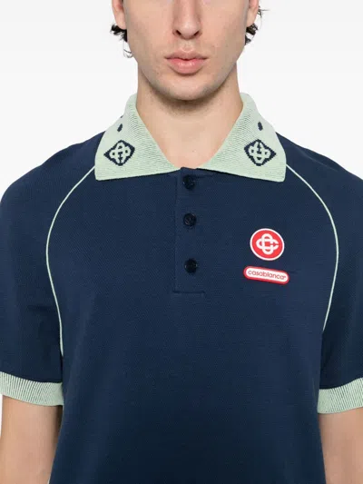 Casablanca Polo With Logo In Blue