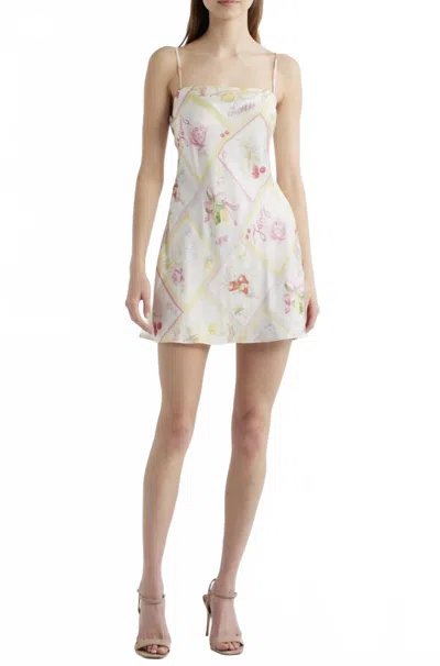 Loveshackfancy Calima Square Neck Mini Dress In Tutti Fruitti In White