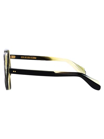 Cutler And Gross Black On Horn Acetate Sunglasses In Black
