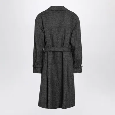 Dolce & Gabbana Dolce&gabbana Grey Wool Double-breasted Coat Men In Multi