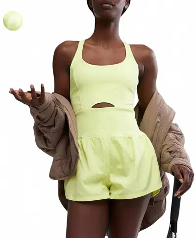 Fp Movement Righteous Runsie Romper In Sour Citrus In Green