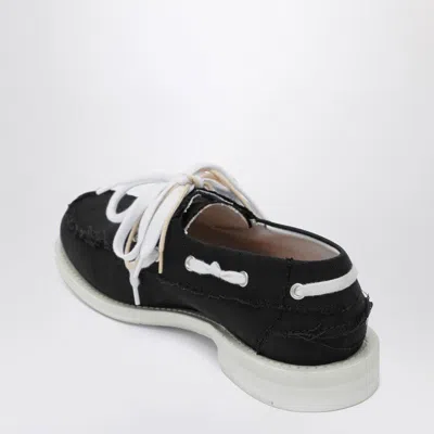 Dsquared2 D2 X Magliano Black Loafers With Logo Patch On The Side And Front Laces In Cotton Man In Black