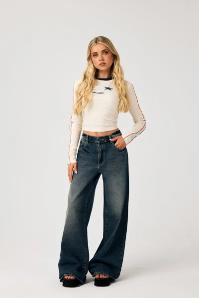 Abrand 95 Mid Super Baggy Petite Miley In Blue