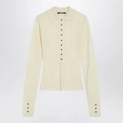 Jacquemus Merino Wool Polo Sweater Merino ml In Neutral
