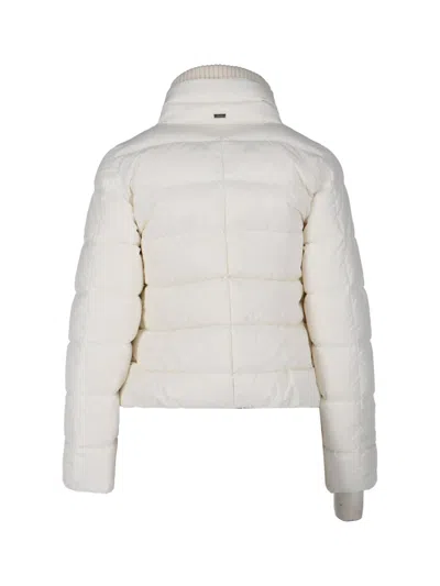 Herno Quilted Jacket With High Collar And Long Sleeves In White