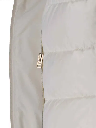 Herno Quilted Jacket With High Collar And Long Sleeves In White