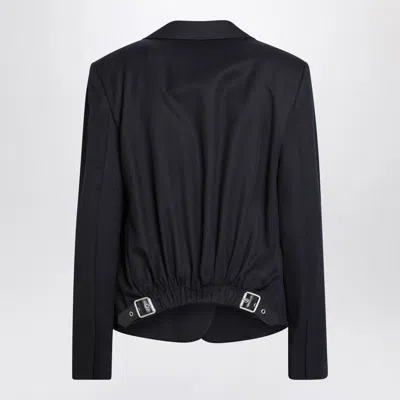 Loewe Wool Blazer With Notch Lapel And Back Buckle In Blue