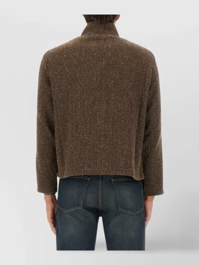 Our Legacy Brown Textured Zip-up Jacket In Brown