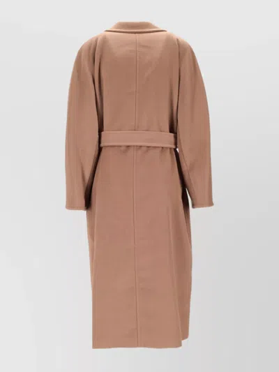 Max Mara Madame Double-breasted Belted Coat In Brown