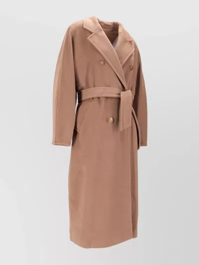 Max Mara Madame Double-breasted Belted Coat In Brown