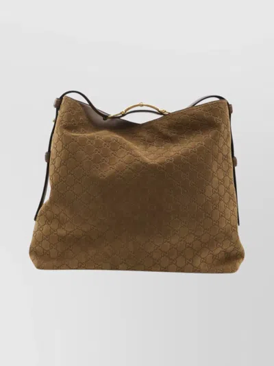 Gucci Women Beatrix Large Leather Shoulder Bag In Brown