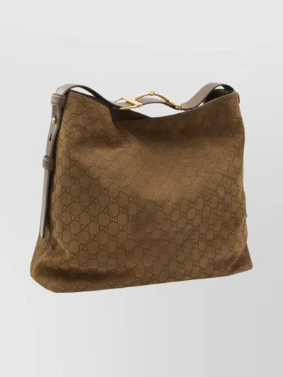 Gucci Women Beatrix Large Leather Shoulder Bag In Brown