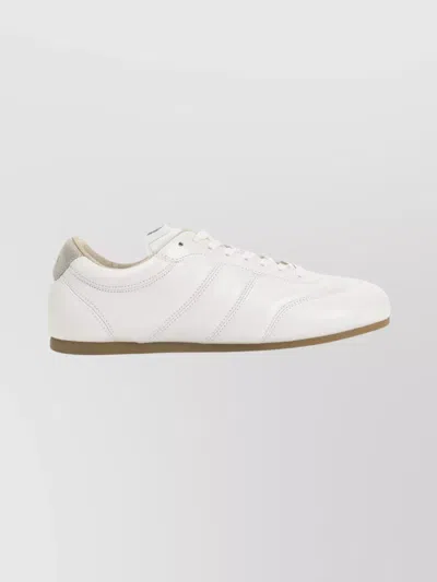 Lemaire Calf Leather Soft Runner Sneakers With Contrasting Heel Tab In White