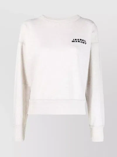 Isabel Marant Shad Lightweight Cotton Sweatshirt With Logo Clothing In Neutral