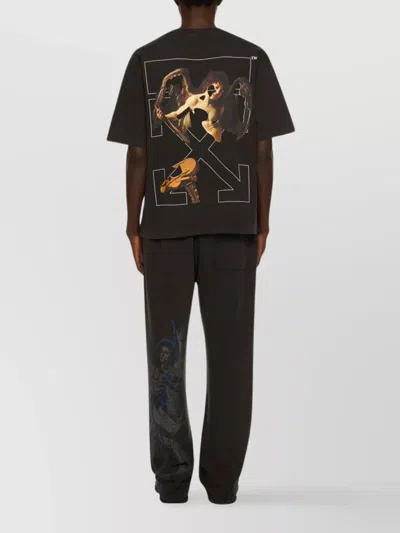 Off-white Washed Black Cupid Arrow Skate Logo T-shirt