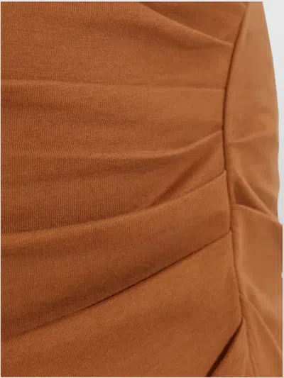 Isabel Marant Nadela Midi Dress With Side Slit In Brown