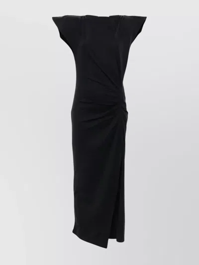 Isabel Marant Nadela Pleated Midi Dress In Black