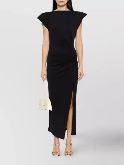 Isabel Marant Nadela Pleated Midi Dress In Black
