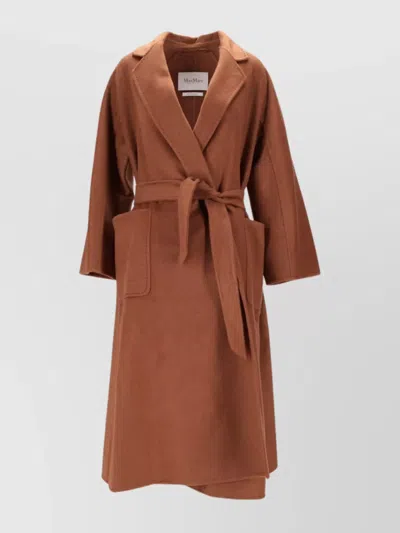 Max Mara Wrap Coat In Brown Cashmere In Brown